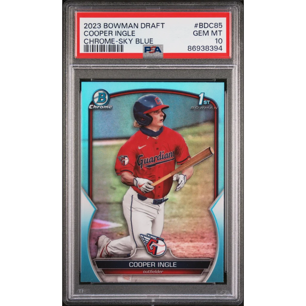 GEM MT 10 Cooper Ingle 2023 Bowman Draft Chrome Sky Blue baseball card