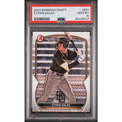 Graded 2023 Topps Bowman Draft Ethan Salas #BD1 RC PSA 10 Gem Mint Card
