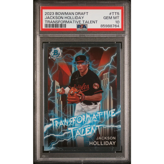 Graded 2023 Topps Bowman Draft Jackson Holliday #TT5 Transformative Talent Rookie RC Baseball Card PSA 10 Gem Mint | Hall of Fame Sports Memorabilia | vintageantiquesgifts.com