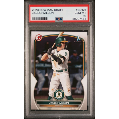 Graded 2023 Topps Bowman Draft Jacob Wilson #BD121 Rookie RC Baseball Card PSA 10 Gem Mint | Hall of Fame Sports Memorabilia | vintageantiquesgifts.com