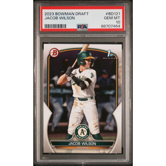 Graded 2023 Topps Bowman Draft Jacob Wilson #BD121 Rookie RC Baseball Card PSA 10 Gem Mint | Hall of Fame Sports Memorabilia | vintageantiquesgifts.com