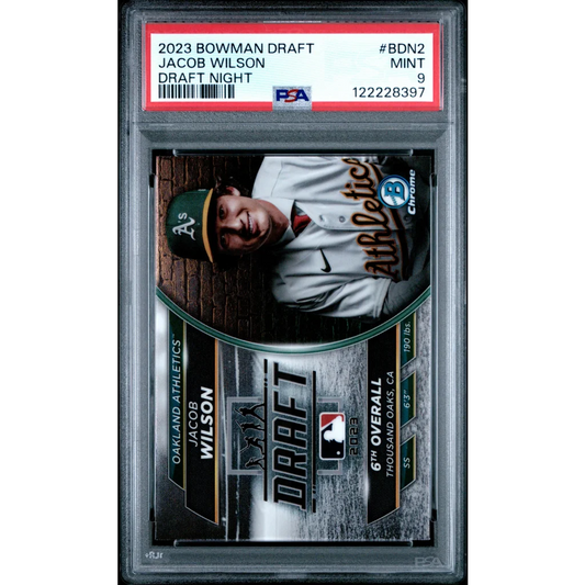 Graded 2023 Topps Bowman Draft Jacob Wilson #BDN2 Draft Night Rookie RC Baseball Card PSA 9 Mint | Hall of Fame Sports Memorabilia | vintageantiquesgifts.com
