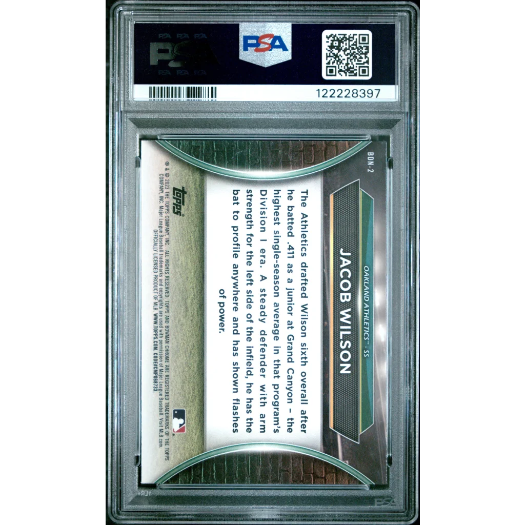 PSA 9 Graded 2023 Topps Bowman Draft Jacob Wilson Rookie Card