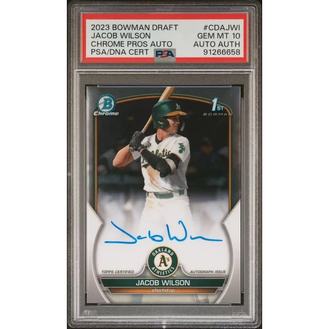 Graded 2023 Topps Bowman Draft Jacob Wilson #CDAJWI Chrome Prospects Auto Rookie RC Baseball Card PSA 10 Gem Mint | Hall of Fame Sports Memorabilia | vintageantiquesgifts.com