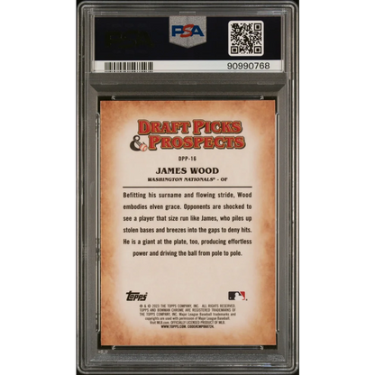Graded 2023 Topps Bowman Draft James Wood #DPP16 Draft Picks & Prospects Rookie RC Baseball Card PSA 10 Gem Mint | PSA 10 Gem Mint Graded Rookie Card | vintageantiquesgifts.com