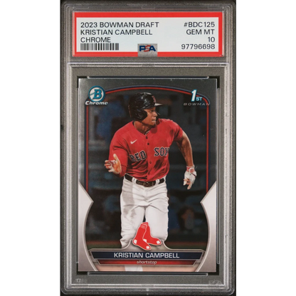 Graded 2023 Bowman Draft Kristian Campbell Chrome Rookie PSA 10 Gem Mint