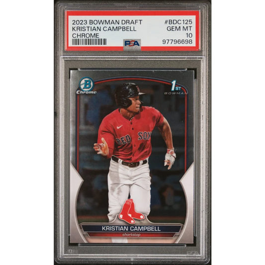 Graded 2023 Topps Bowman Draft Kristian Campbell #BDC125 Chrome Rookie RC Baseball Card PSA 10 Gem Mint | Hall of Fame Sports Memorabilia | vintageantiquesgifts.com