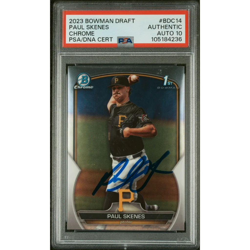 Graded 2023 Topps Bowman Draft Paul Skenes #BDC14 Chrome Rookie RC Baseball Card PSA 10 Auto Grade Gem Mint | Hall of Fame Sports Memorabilia | vintageantiquesgifts.com