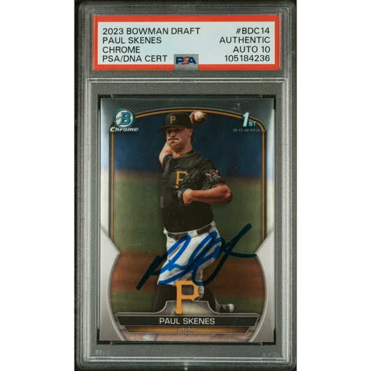 PSA Graded Paul Skenes 2023 Bowman Chrome Rookie Card with Authentic Autograph Auto 10