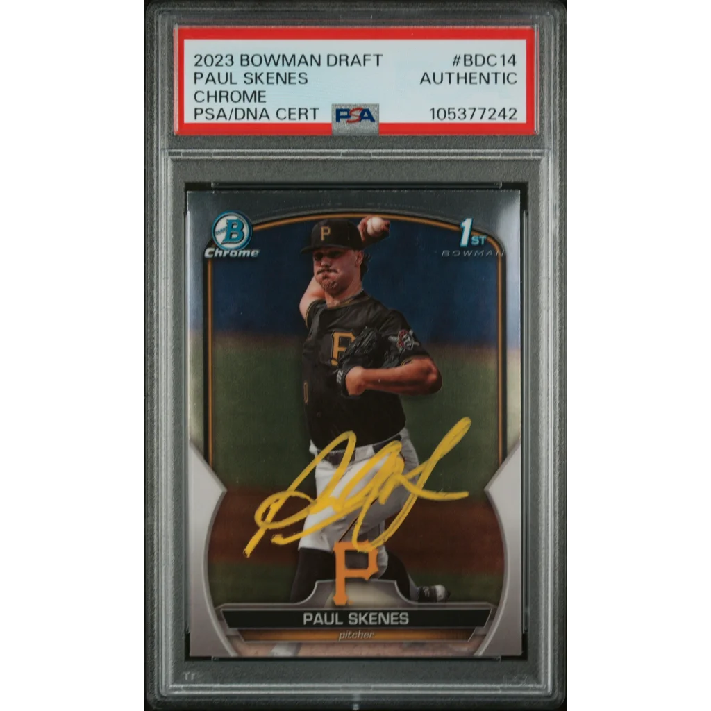 Graded 2023 Topps Bowman Draft Paul Skenes Chrome Rookie Auto PSA Authentic