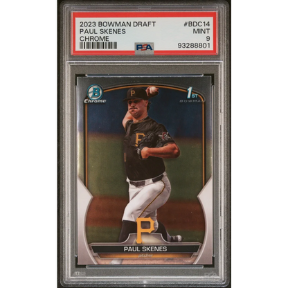 PSA Graded Paul Skenes 2023 Bowman Draft Chrome Baseball Card in good condition
