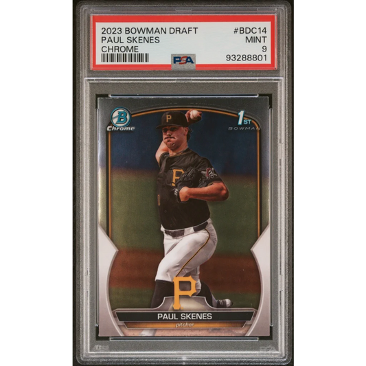 PSA Graded Paul Skenes 2023 Bowman Draft Chrome Baseball Card in good condition
