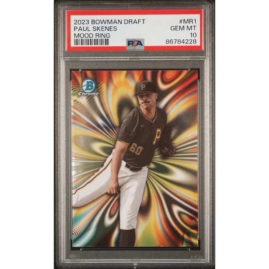 Graded 2023 Topps Bowman Draft Paul Skenes #MR1 Mood Ring Rookie RC Baseball Card PSA 10 Gem Mint | Hall of Fame Sports Memorabilia | vintageantiquesgifts.com