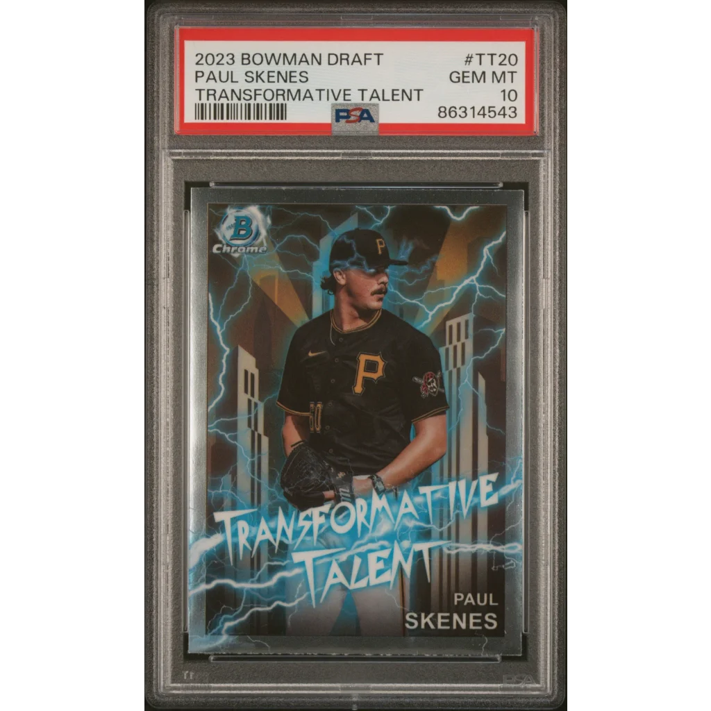 Graded 2023 Topps Bowman Draft Paul Skenes #TT20 Transformative Talent Rookie RC Baseball Card PSA 10 Gem Mint | Hall of Fame Sports Memorabilia | vintageantiquesgifts.com
