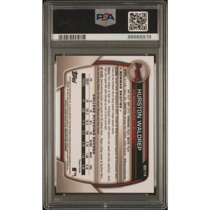 Graded 2023 Topps Bowman Draft Sapphire Hurston Waldrep #BDC114 Rookie RC Baseball Card PSA 10 Gem Mint