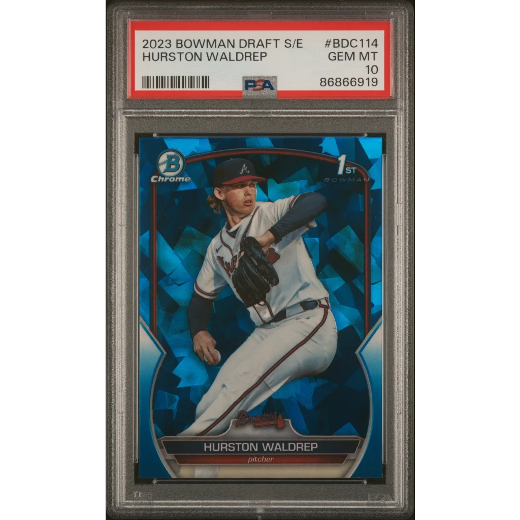 Graded 2023 Topps Bowman Draft Sapphire Hurston Waldrep #BDC114 Rookie RC Baseball Card PSA 10 Gem Mint