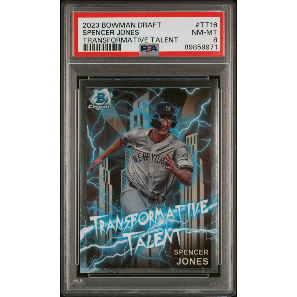 PSA Graded Spencer Jones 2023 Bowman Draft Baseball Card showcasing Transformative Talent