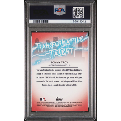 PSA 10 Graded 2023 Topps Bowman Draft Tommy Troy Rookie RC Card