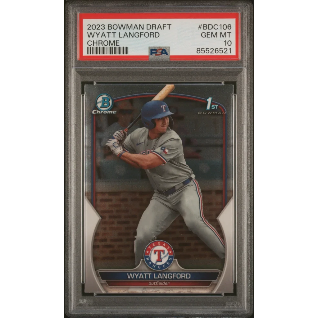 PSA 10 Graded 2023 Bowman Draft Chrome Wyatt Langford Rookie Card