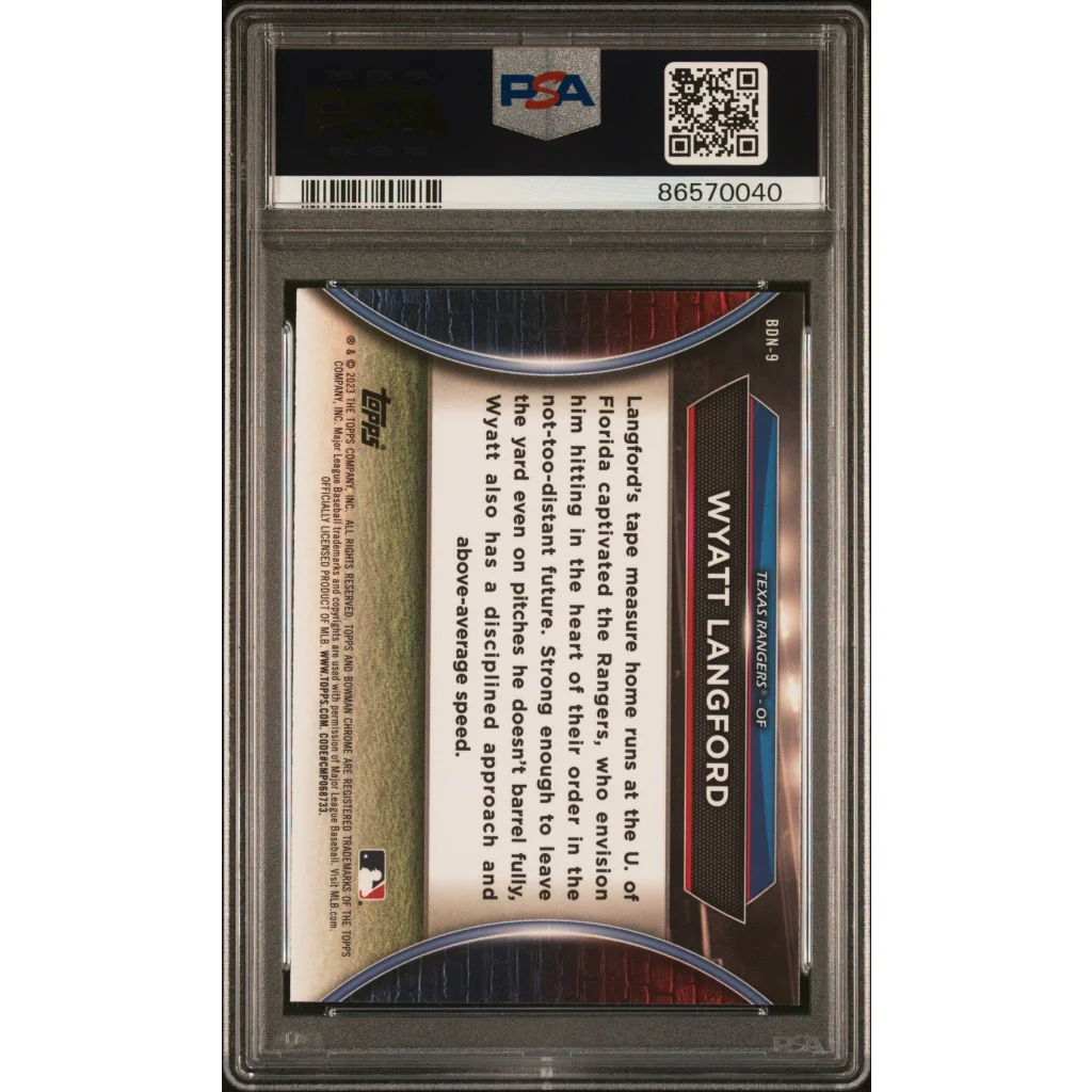 PSA 10 Graded 2023 Topps Bowman Draft Wyatt Langford #BDN9 Rookie Card