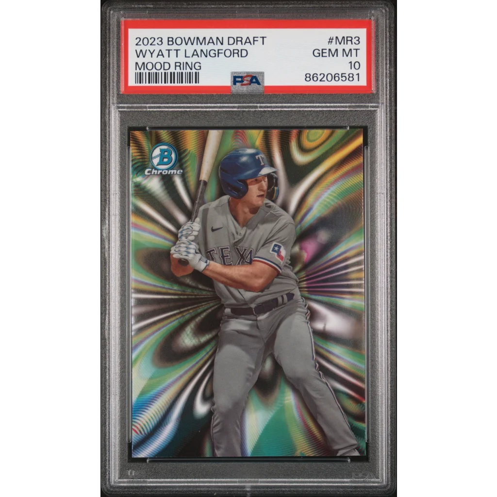 Graded 2023 Topps Bowman Draft Wyatt Langford #MR3 Mood Ring Rookie RC Baseball Card PSA 10 Gem Mint | Hall of Fame Sports Memorabilia | vintageantiquesgifts.com