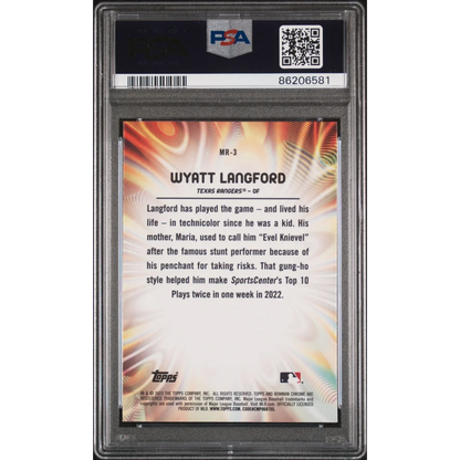 Graded 2023 Topps Bowman Draft Wyatt Langford #MR3 Mood Ring Rookie RC Baseball Card PSA 10 Gem Mint | PSA 10 Gem Mint Graded Rookie Card | vintageantiquesgifts.com