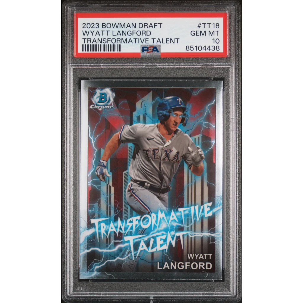Graded 2023 Topps Bowman Draft Wyatt Langford #TT18 Transformative Talent Rookie RC Baseball Card PSA 10 Gem Mint | Hall of Fame Sports Memorabilia | vintageantiquesgifts.com