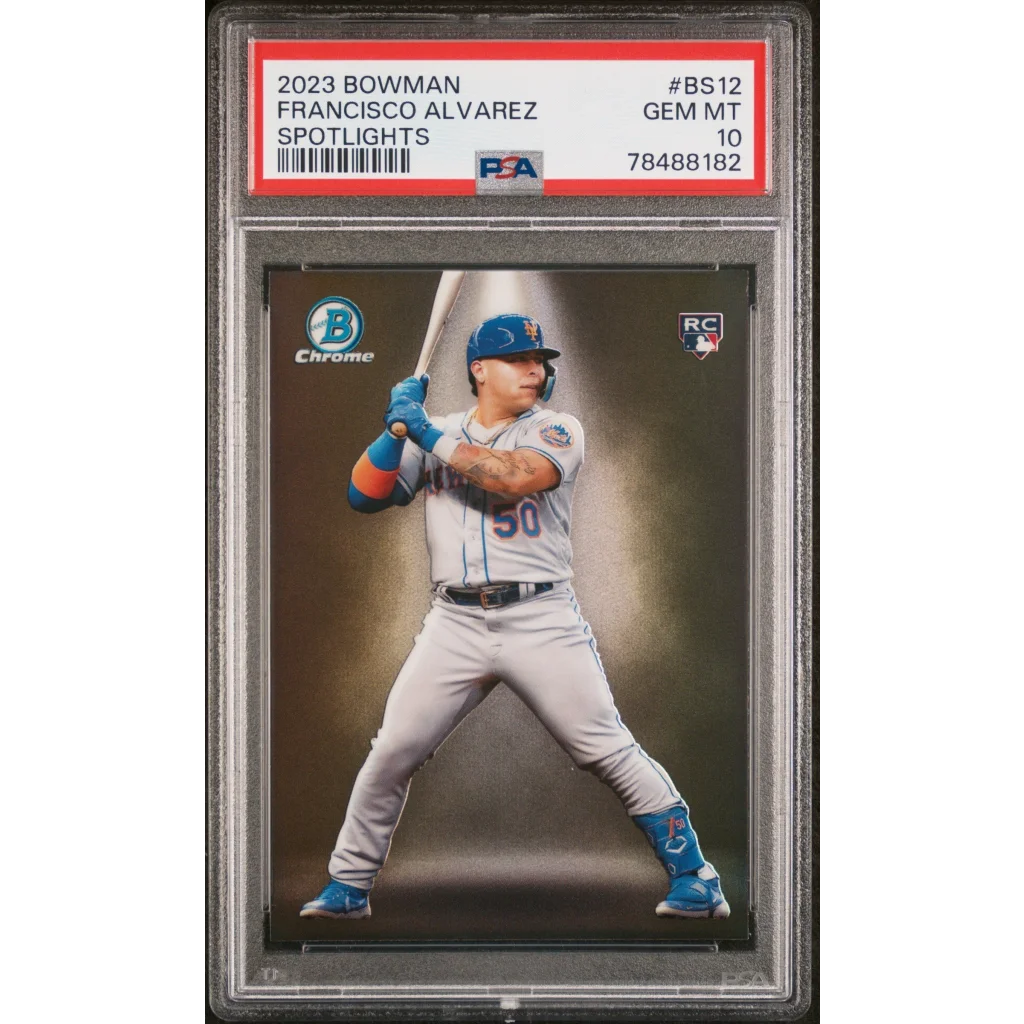 Graded PSA 10 Gem Mint 2023 Bowman Chrome Francisco Alvarez #BS12 Rookie Card