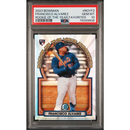 PSA Graded 2023 Bowman Francisco Alvarez Rookie of the Year Favorites baseball card