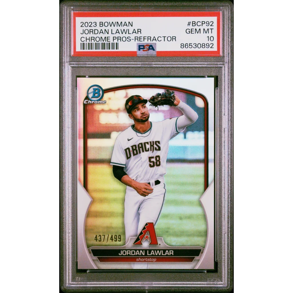 PSA 10 Graded 2023 Bowman Chrome Jordan Lawlar Refractor Rookie Card