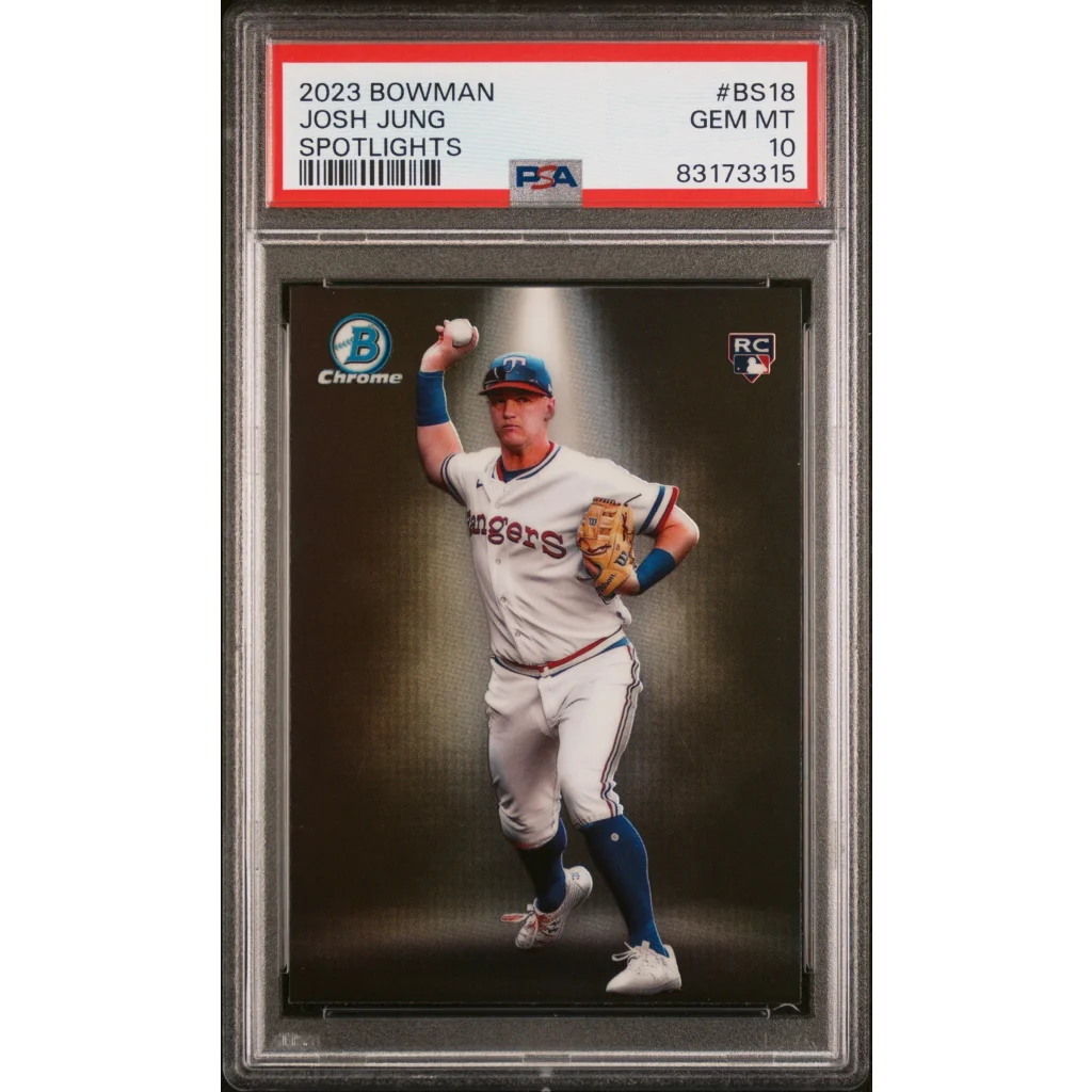 Graded 2023 Topps Bowman Josh Jung #BS18 Spotlights Rookie RC Baseball Card PSA 10 Gem Mint | Hall of Fame Sports Memorabilia | vintageantiquesgifts.com