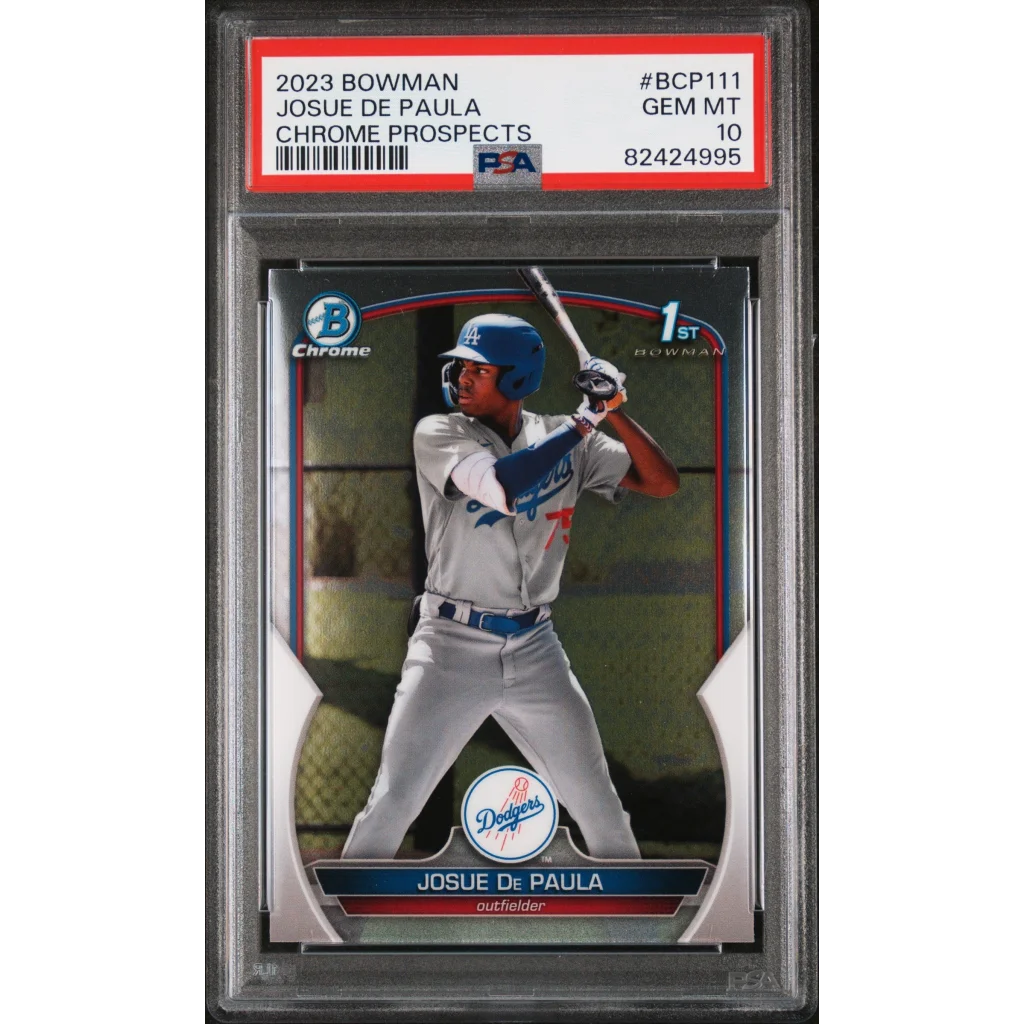 Graded 2023 Bowman Chrome Josue De Paula Dodgers Rookie PSA 10 Gem Mint