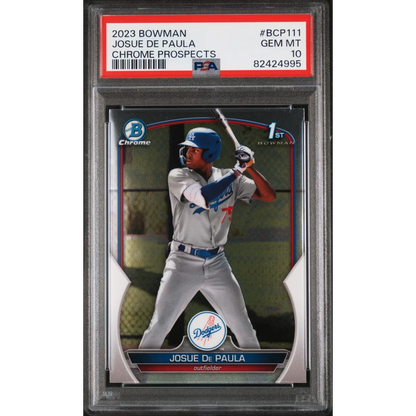 Graded 2023 Bowman Chrome Josue De Paula Dodgers Rookie PSA 10 Gem Mint