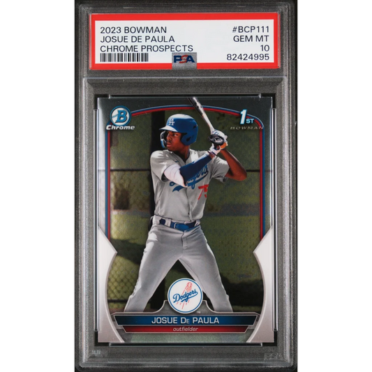 Graded 2023 Bowman Chrome Josue De Paula Dodgers Rookie PSA 10 Gem Mint