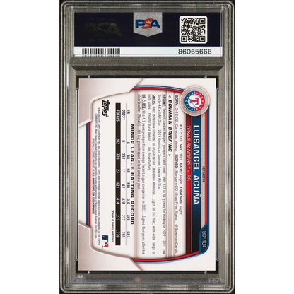 Graded 2023 Topps Bowman Luisangel Acuna PSA 10 Gem Mint Rookie Card