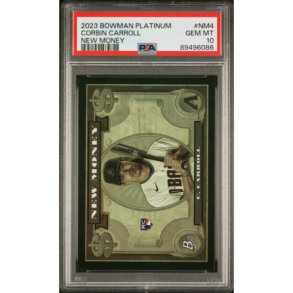 Graded 2023 Topps Bowman Platinum Corbin Carroll #NM4 New Money Rookie RC Baseball Card PSA 10 Gem Mint | Hall of Fame Sports Memorabilia | vintageantiquesgifts.com