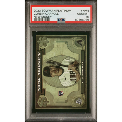 Graded 2023 Topps Bowman Platinum Corbin Carroll #NM4 New Money Rookie RC Baseball Card PSA 10 Gem Mint | Hall of Fame Sports Memorabilia | vintageantiquesgifts.com