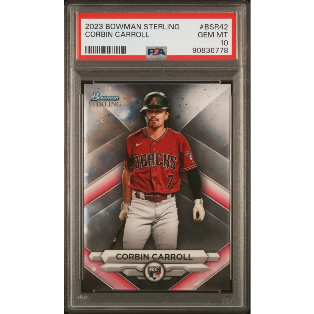 Graded 2023 Topps Bowman Sterling Corbin Carroll #BSR42 Rookie RC Baseball Card PSA 10 Gem Mint | Hall of Fame Sports Memorabilia | vintageantiquesgifts.com