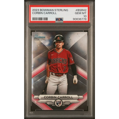 Graded 2023 Topps Bowman Sterling Corbin Carroll #BSR42 Rookie RC Baseball Card PSA 10 Gem Mint | Hall of Fame Sports Memorabilia | vintageantiquesgifts.com