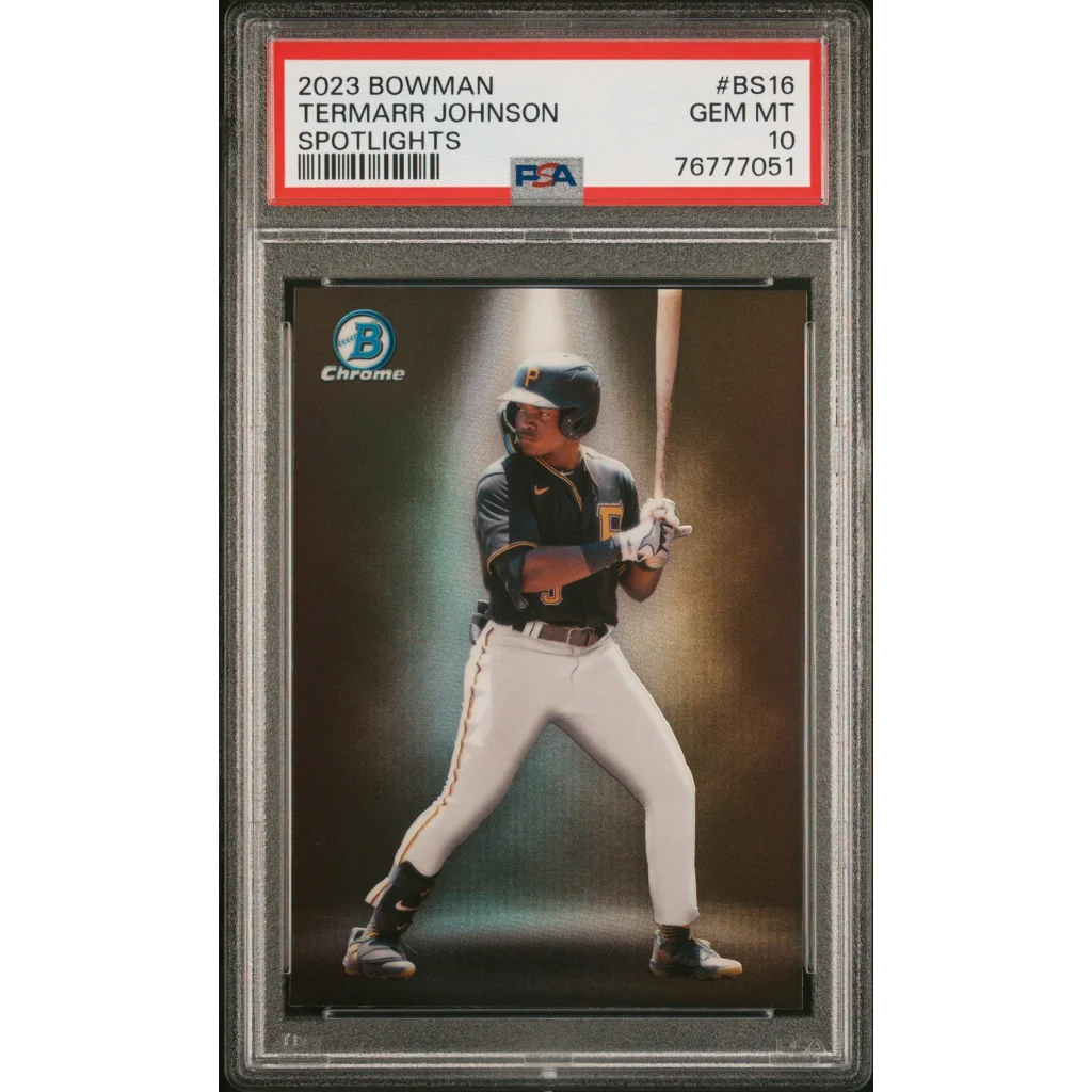 Graded 2023 Topps Bowman Termarr Johnson #BS16 Spotlights Rookie RC Baseball Card PSA 10 Gem Mint | Hall of Fame Sports Memorabilia | vintageantiquesgifts.com