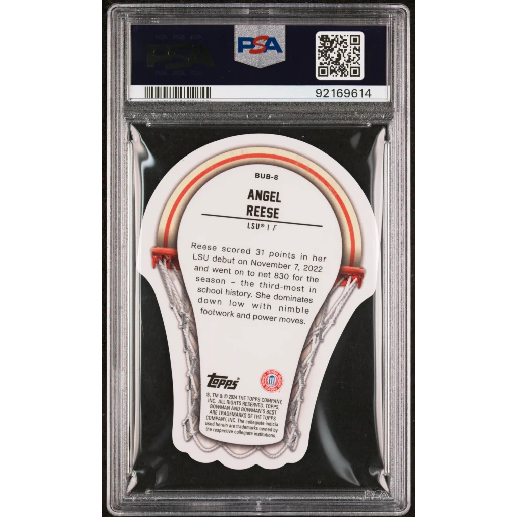 Graded 2023 Topps Bowman U Best Angel Reese #BUB8 Buckets Die Cut Rookie RC Basketball Card PSA 10 Gem Mint | PSA 10 Gem Mint Graded Rookie Card | vintageantiquesgifts.com