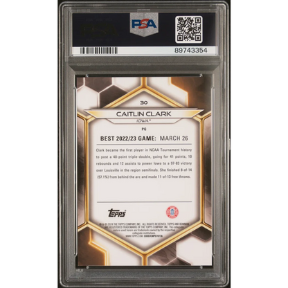 Graded PSA 10 Caitlin Clark 2023 Topps Bowman U Best #30 Blue Rookie Card