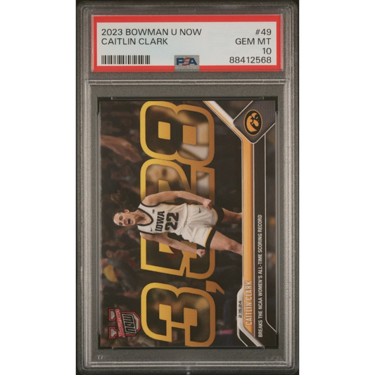 Graded 2023 Topps Bowman U Now Caitlin Clark #49 Rookie RC Basketball Card PSA 10 Gem Mint | Hall of Fame Sports Memorabilia | vintageantiquesgifts.com