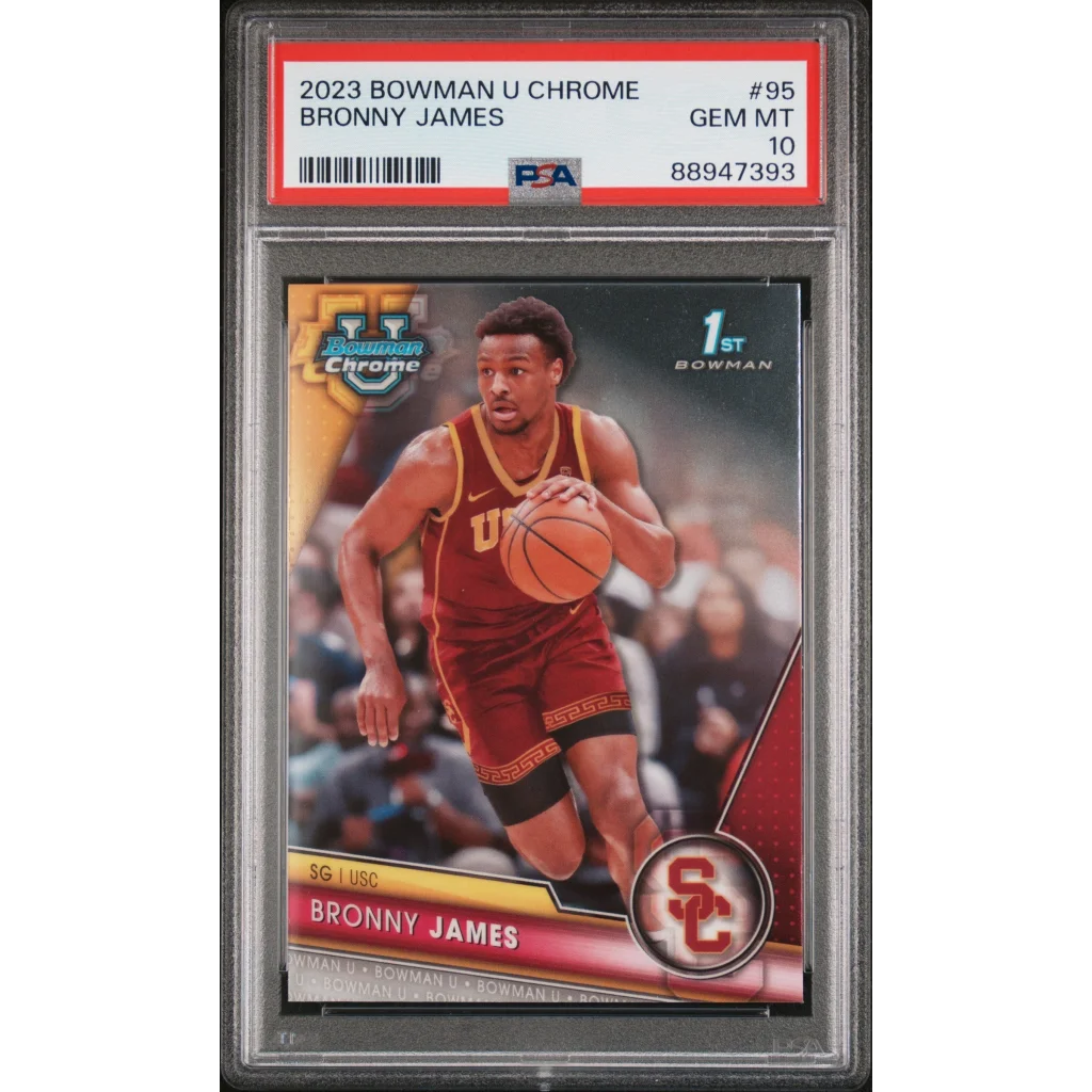 Graded 2023 Topps Bowman U Chrome Bronny James #95 Rookie RC Basketball Card PSA 10 Gem Mint | Hall of Fame Sports Memorabilia | vintageantiquesgifts.com