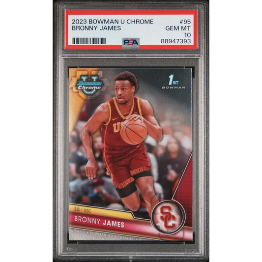 Graded 2023 Topps Bowman U Chrome Bronny James #95 Rookie RC Basketball Card PSA 10 Gem Mint | Hall of Fame Sports Memorabilia | vintageantiquesgifts.com
