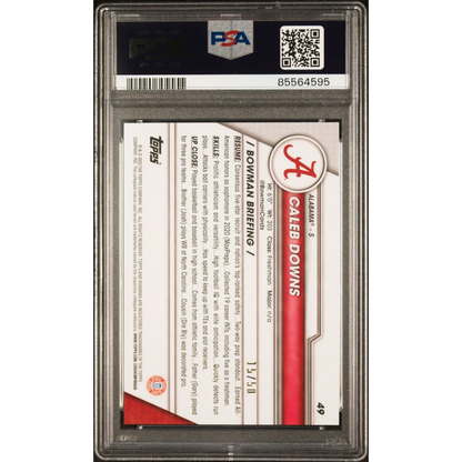 PSA graded Caleb Downs 2023 Bowman Chrome University rookie card for sale