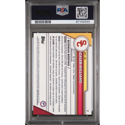 Graded 2023 Topps Bowman U Chrome Caleb Williams #1 Rookie RC Football Card PSA 10 Gem Mint | PSA 10 Gem Mint Graded Rookie Card | vintageantiquesgifts.com