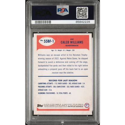 Graded 2023 Topps Bowman U Chrome Caleb Williams #55BF1 1955 Bowman Rookie RC Football Card PSA 10 Gem Mint | PSA 10 Gem Mint Graded Rookie Card | vintageantiquesgifts.com
