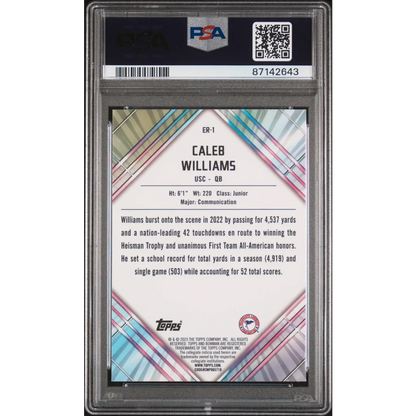 Graded Caleb Williams 2023 Bowman Chrome Early Risers Gem Mint football card