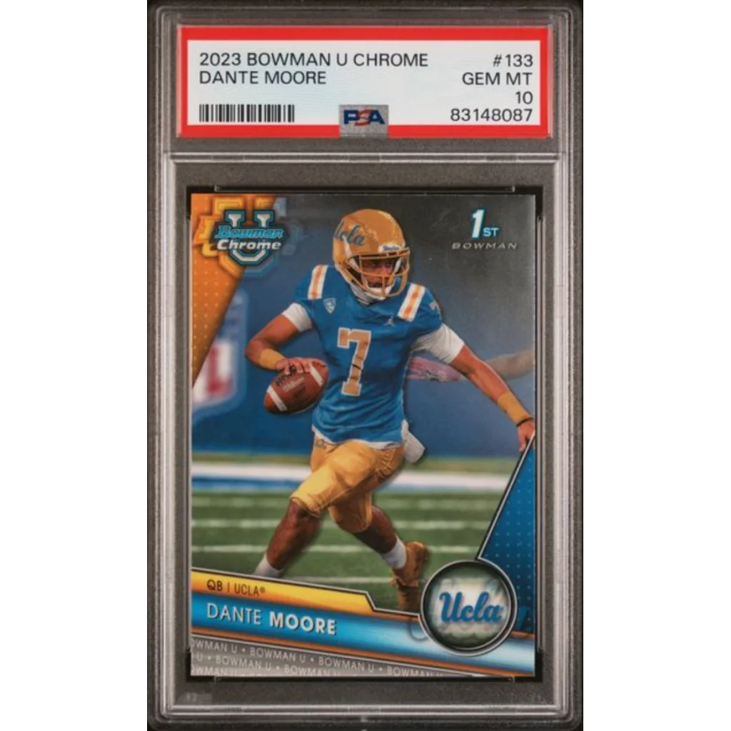 Graded 2023 Topps Bowman U Chrome Dante Moore #133 Rookie RC Football Card PSA 10 Gem Mint | Hall of Fame Sports Memorabilia | vintageantiquesgifts.com